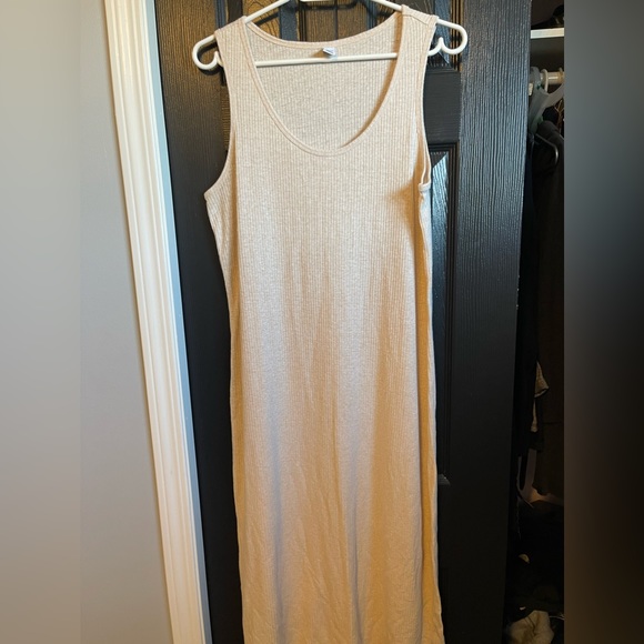 Oatmeal color mid calf tank dress - Picture 1 of 2